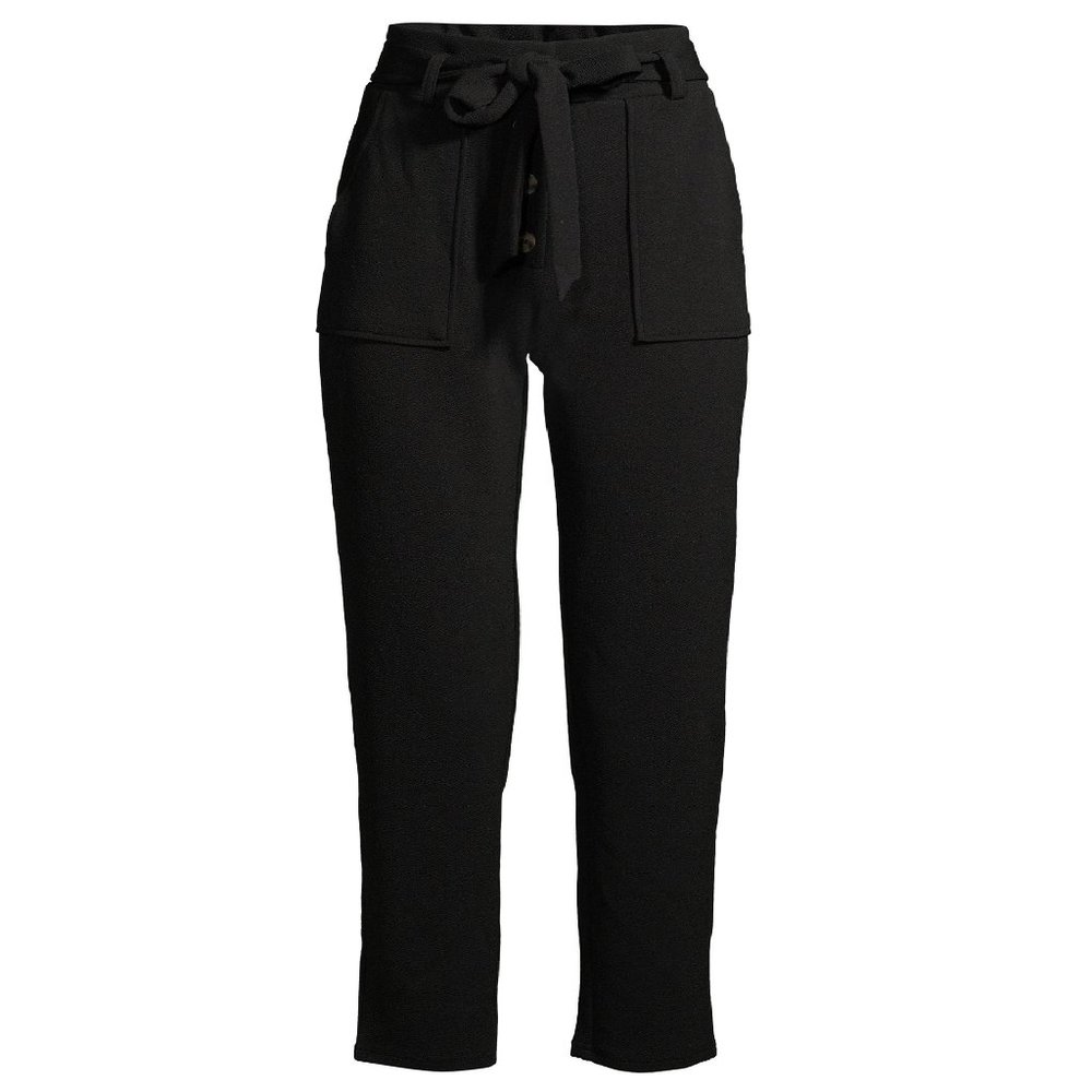 Button Front Pant w/ Tie Belt - Juniors